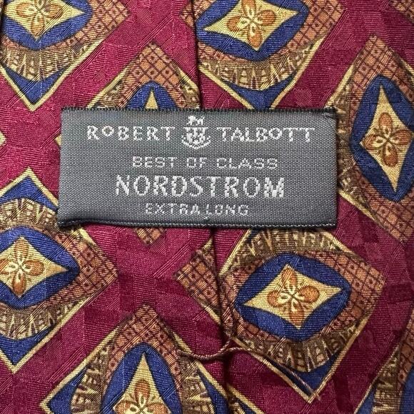 Robert Talbott XL BOC Red Geometric Silk Tie 3.875”x66” Designer Necktie USA - Picture 4 of 7
